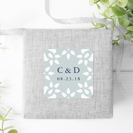 Carré Sticker Monogramme Mariage Arabesque | Mist
