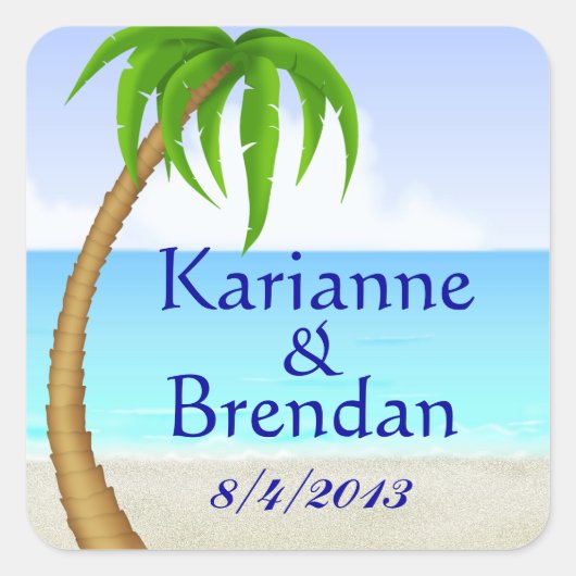 Carré Sticker Monogramme Plage - SRF (Devant)