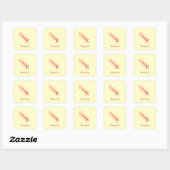 Carré Sticker - Monogramme portant le nom 2 (Feuille)