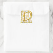 Carré Sticker Monogramme R initial en or (Sac)