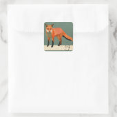 Carré Sticker Monogramme Renard Rétro (Sac)