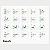 Carré Sticker Monogramme Vine Papillon bleu et vert (Feuille)