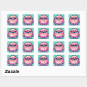 Carré Sticker monstre “Keep the smile“ (Feuille)