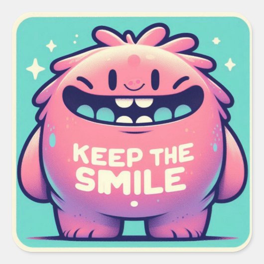 Carré Sticker monstre “Keep the smile“ (Devant)