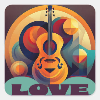 Carré sticker Music Love