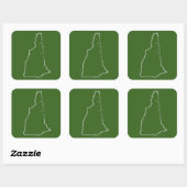 Carré sticker New Hampshire (Feuille)