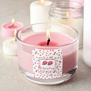 Carré Sticker Nom XO Candy Motif Valentines Jour 1,5po