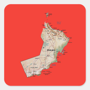 Carré Sticker Oman Map