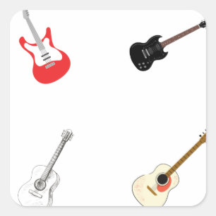 Carré Sticker Pack - Guitare