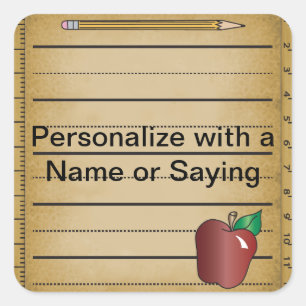 Carré Sticker papier règle pour un enseignant