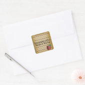 Carré Sticker papier règle pour un enseignant (Enveloppe)