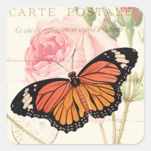 Carré Sticker papillon Monarque