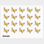 Carré Sticker Papillon/Papillon cartonné mou (Feuille)
