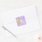 Carré Sticker Papillon Peach Purple (Enveloppe)