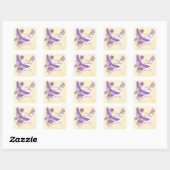 Carré Sticker Papillon violet Peach (Feuille)