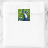 Carré Sticker Peacock bleu moderne (Sac)