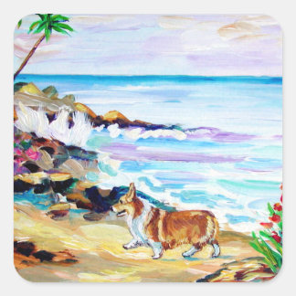 Carré Sticker Pembroke Welsh Corgi