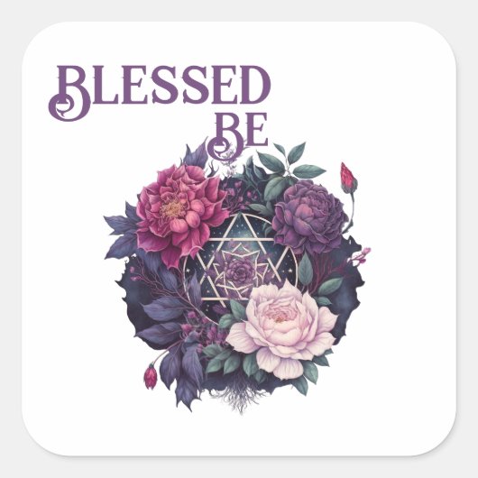Carré Sticker Pentacle Wiccan Lavender Pyrenees (Devant)