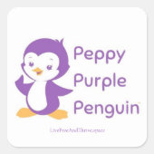 Carré Sticker Peppy Purple Penguin (Devant)