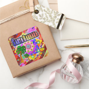 Carré Sticker père Noël Barbara Tropical Friends