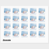 Carré Sticker Père Noël Kittens de Noël (Feuille)