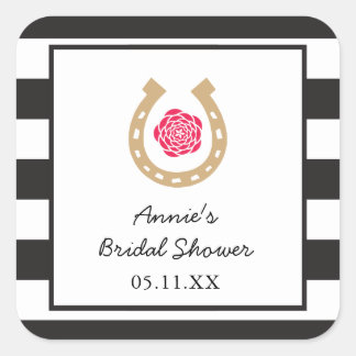 Carré Sticker personnalisé Derby Horseshoe Fête des mari