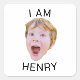 Carré Sticker personnalisé drôle visage Anniversaire Cor