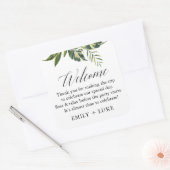 Carré Sticker personnalisé pour Mariage tropical (Enveloppe)