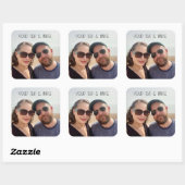 Carré Sticker personnalisé simple photo (Feuille)