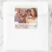 Carré Sticker photo de Noël Rustic Deer (Sac)