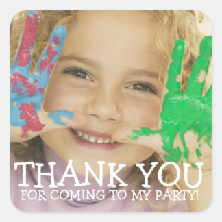 Carré Sticker photo Merci pour la fête des enfants