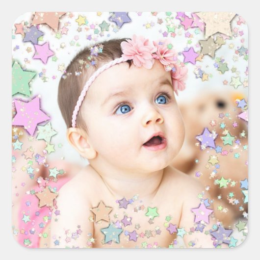 Carré Sticker photo Starry Baby (Devant)