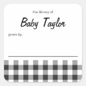 Carré Sticker plaque de Baby shower plaqué rustique (Devant)