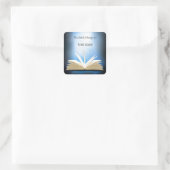 Carré Sticker Plaque de Conception de Livre Ouvert Perso (Sac)