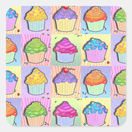 Carré STICKER Pop Art CUPCAKKER (Devant)
