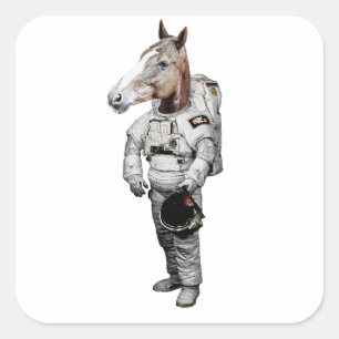 Carré Sticker pour astronaute Pferd