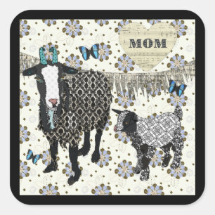 Carré Sticker pour bébé chèvre d'amour de maman Junebug