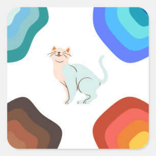 Carré Sticker pour chat