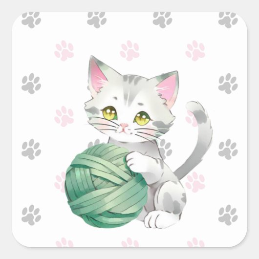 Carré Sticker pour chat (Devant)