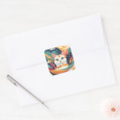 Carré Sticker pour chat (Enveloppe)