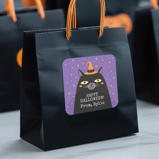 Carré Sticker pour chat Halloween