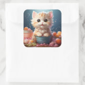 Carré sticker pour chat mignon (Sac)
