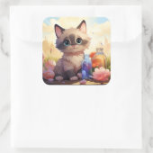 Carré sticker pour chat mignon (Sac)