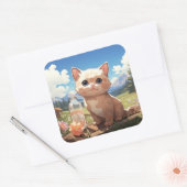 Carré sticker pour chat mignon (Enveloppe)
