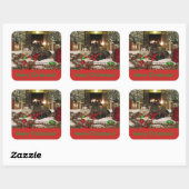 Carré sticker pour chats de Noël (Feuille)