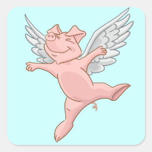 Carré Sticker pour cochon volant