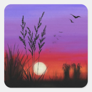 Carré Sticker pour coucher de soleil - Peinture