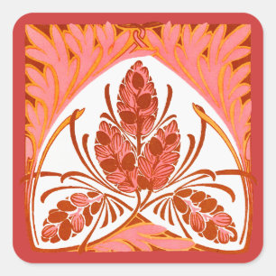 Carré Sticker pour Courbes et Feuilles de la nature