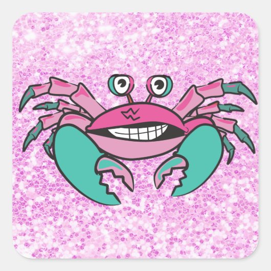 Carré Sticker pour crabe rose et sabot (Devant)