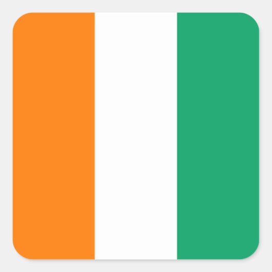 Carré Sticker pour drapeau de la Côte d'Ivoire (Devant)